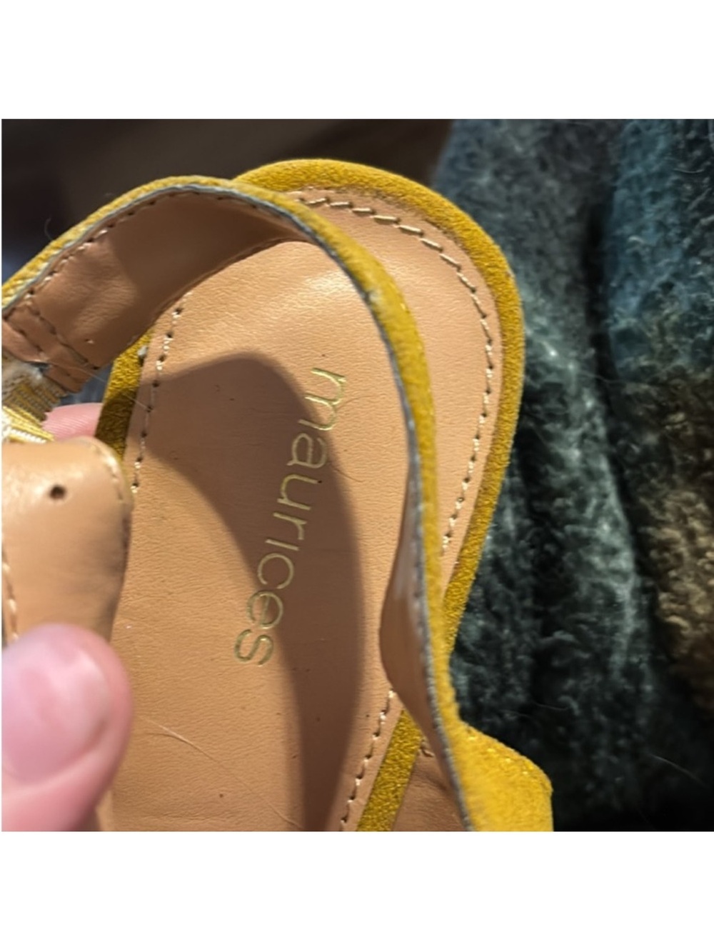 Women’s Mustard Suede Slingback Sandals - Picture 2 of 4
